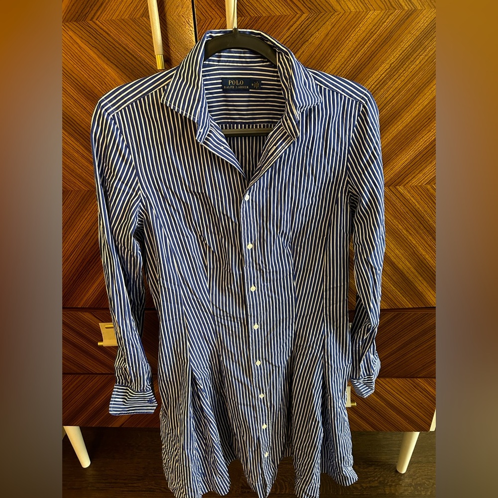 Polo Ralph Lauren Navy & White Striped Shirt Dress